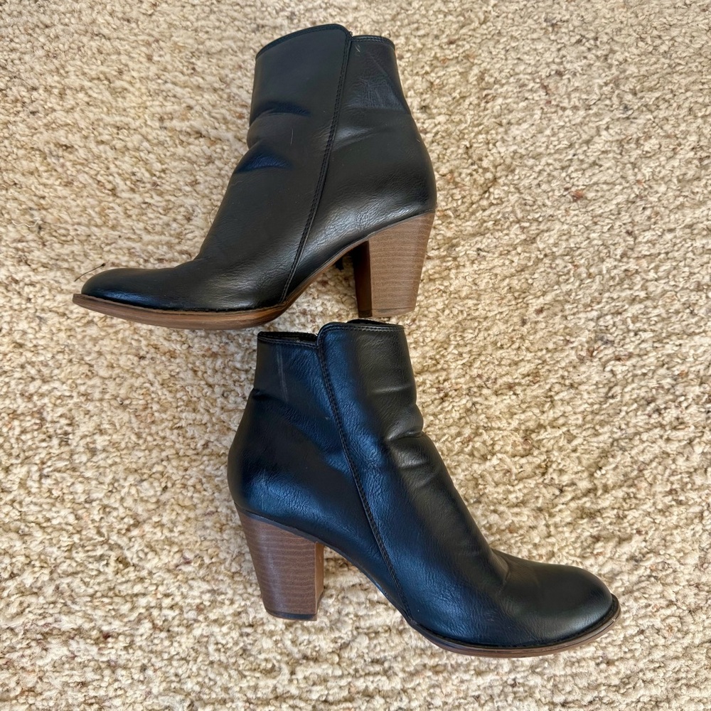 Nine West Black Ankle‎ zip up Boots size 8 - Picture 11 of 12